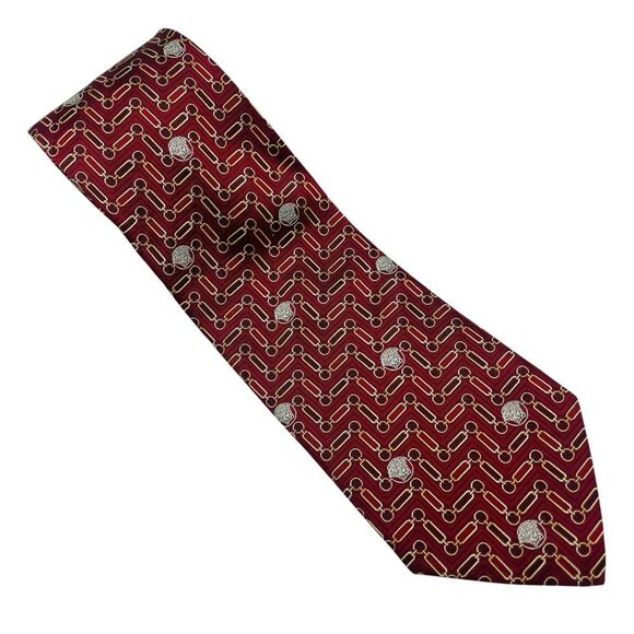 Vintage Gianni Versace Medusa Head Chain Pattern Tie - Picture 2 of 5